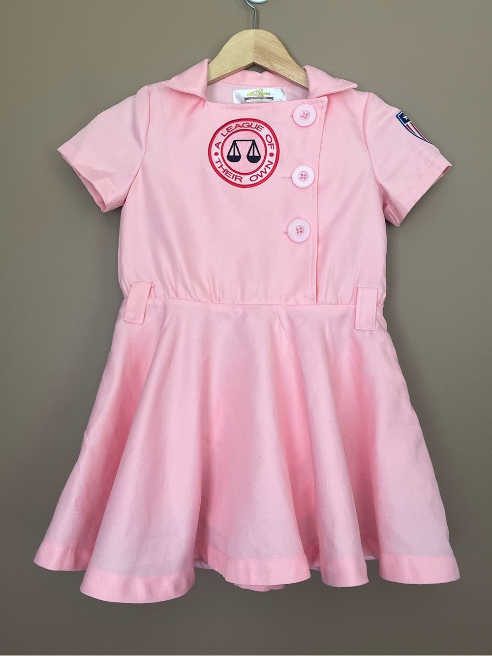 A League of Their Own Dottie Costume Dress in Pink - Youth Medium
